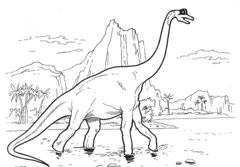 Brachiosaur Dinosaur Coloring Page